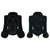 GOTH embossed velvet short jacket