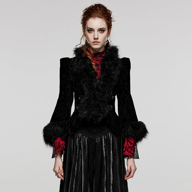 GOTH embossed velvet short jacket