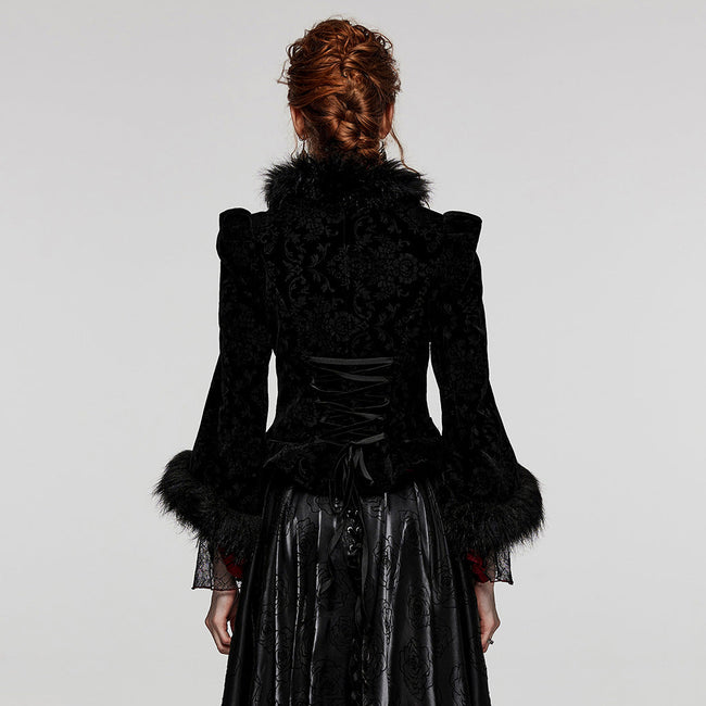 GOTH embossed velvet short jacket