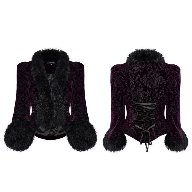 GOTH embossed velvet short jacket