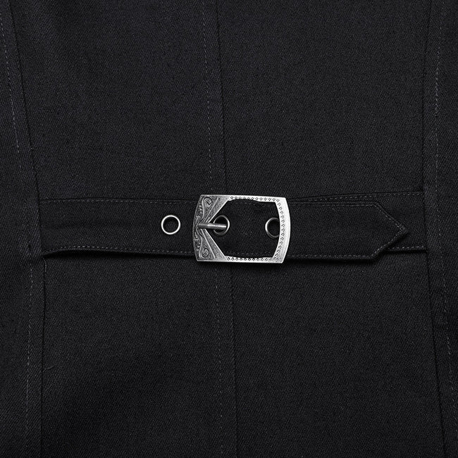 Punk denim chain long jacket