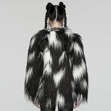 Punk Contrast faux fur jacket
