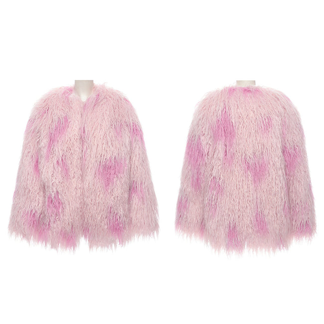 Punk Contrast faux fur jacket