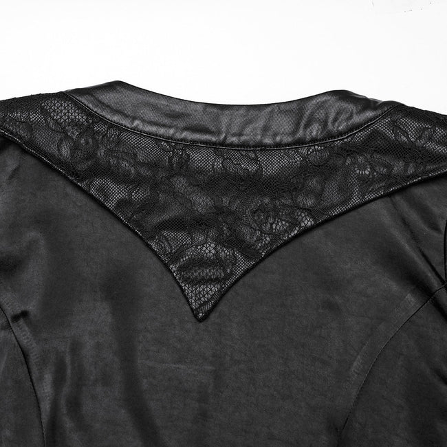 Goth asymmetric lapel kimono