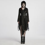 Goth asymmetric lapel kimono