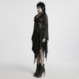 Goth asymmetric lapel kimono