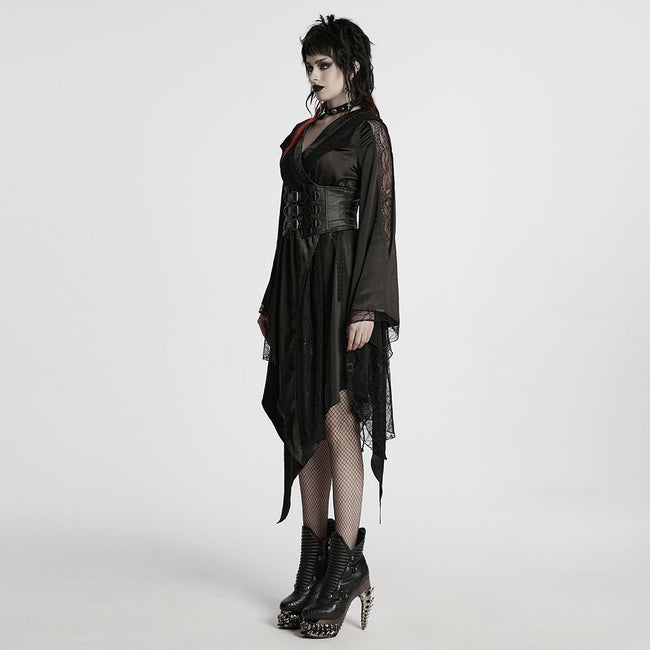 Goth asymmetric lapel kimono