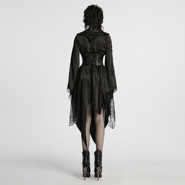 Goth asymmetric lapel kimono