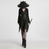 Goth asymmetric lapel kimono
