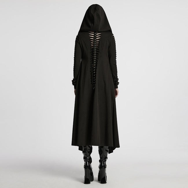 Punk hooded cut washed jacket