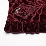 Retro embroidered velvet shirt