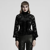 Retro embroidered velvet shirt