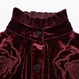 Retro embroidered velvet shirt