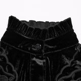 Retro embroidered velvet shirt