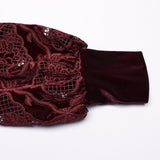 Retro embroidered velvet shirt