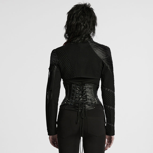 Punk ultra short motorcycle jacket