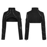 Punk ultra short motorcycle jacket