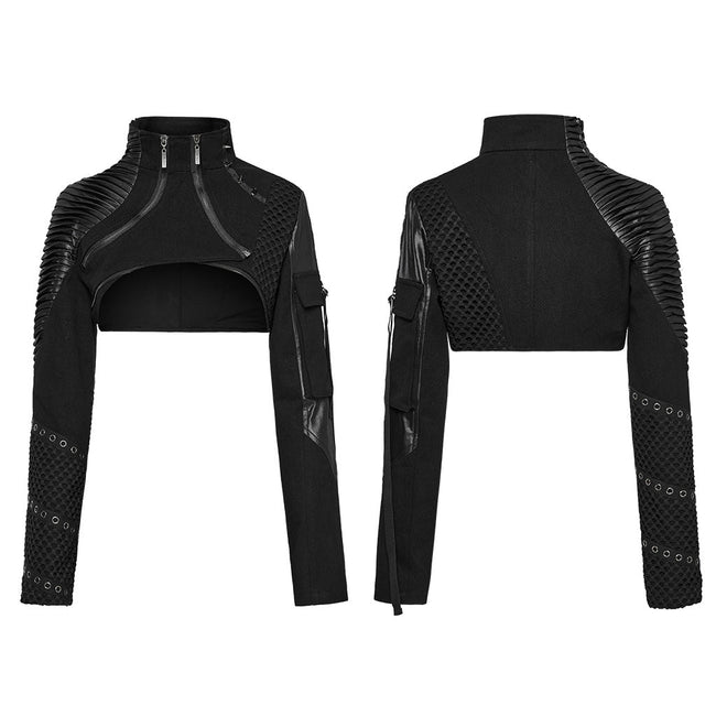 Punk ultra short motorcycle jacket