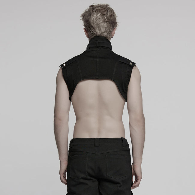 Punk denim ultra short vest