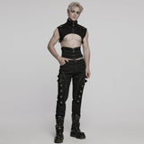 Punk denim ultra short vest