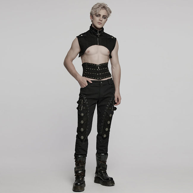 Punk denim ultra short vest