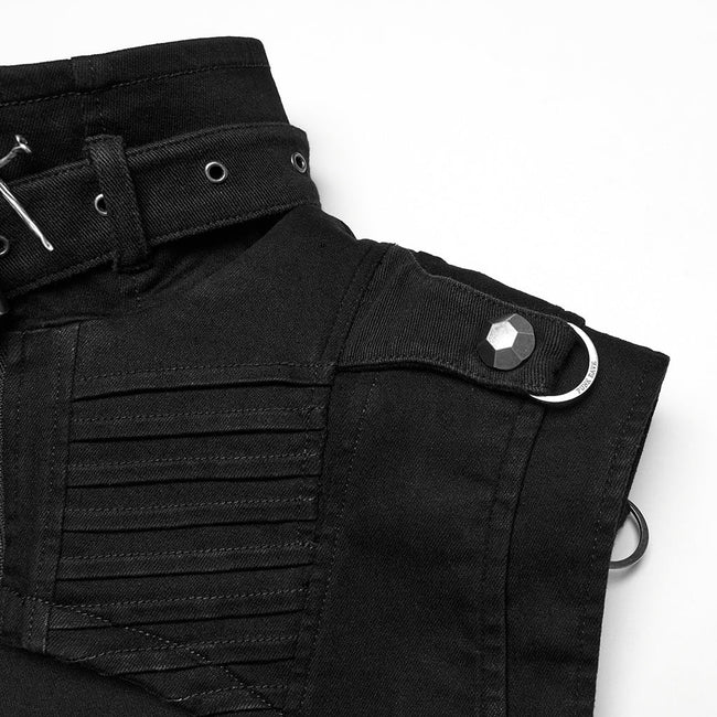 Punk denim ultra short vest