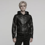 Detachable punk leather  jacket