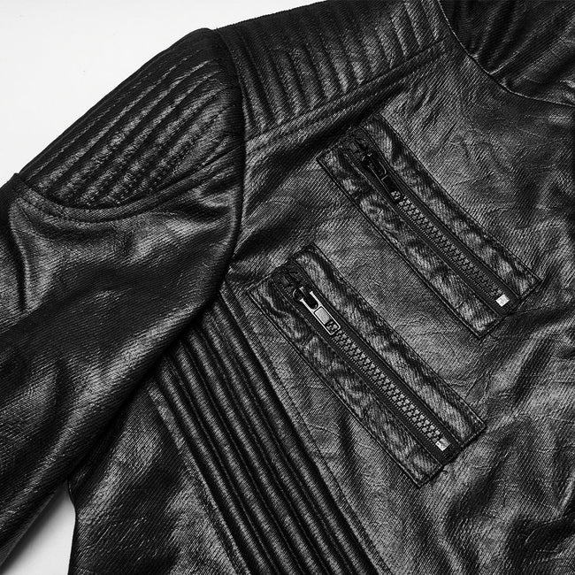 Detachable punk leather  jacket