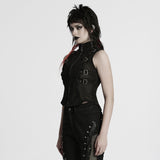 Punk skeleton silhouette vest