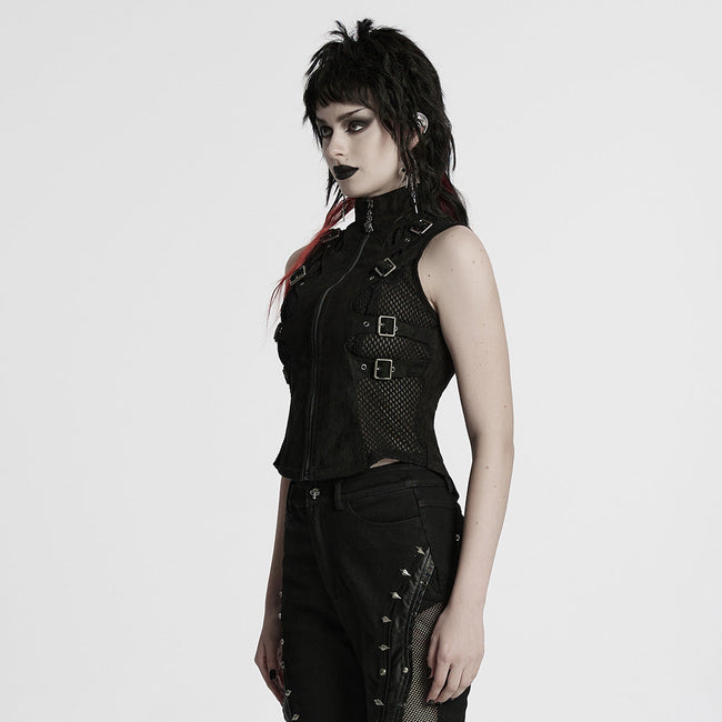 Punk skeleton silhouette vest