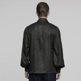 Goth stand up collar dark rose shirt