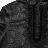 Goth stand up collar dark rose shirt