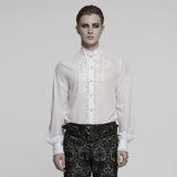 Goth glossy chiffon gemstone shirt