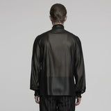 Goth glossy chiffon gemstone shirt