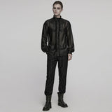 Goth glossy chiffon gemstone shirt