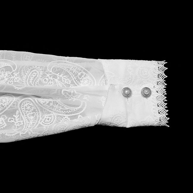 Goth glossy chiffon gemstone shirt