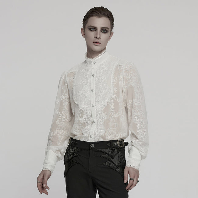 Goth Romantic Chiffon Men's Shirt