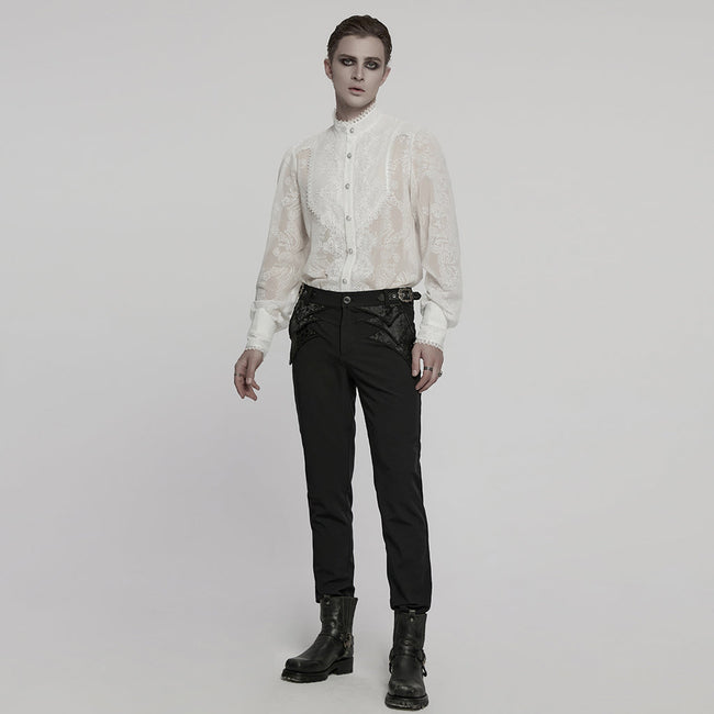 Goth Romantic Chiffon Men's Shirt
