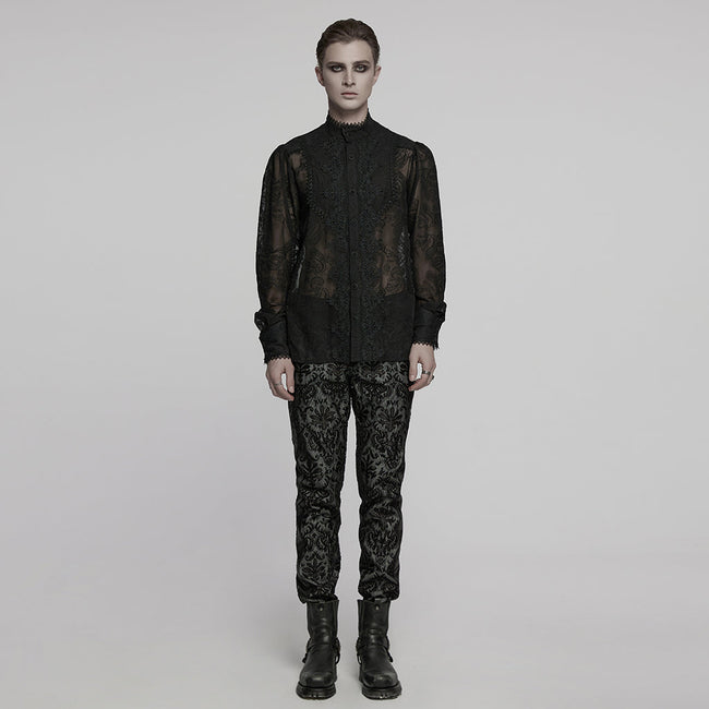 Goth Romantic Chiffon Men's Shirt