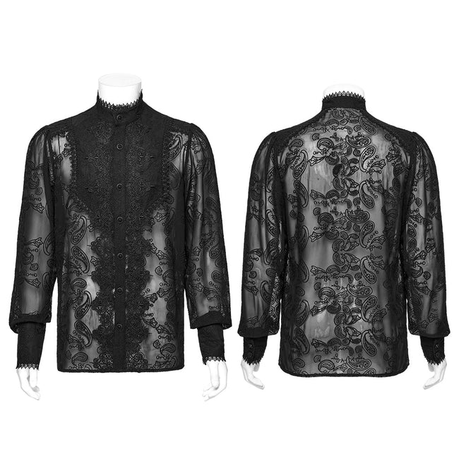 Goth Romantic Chiffon Men's Shirt