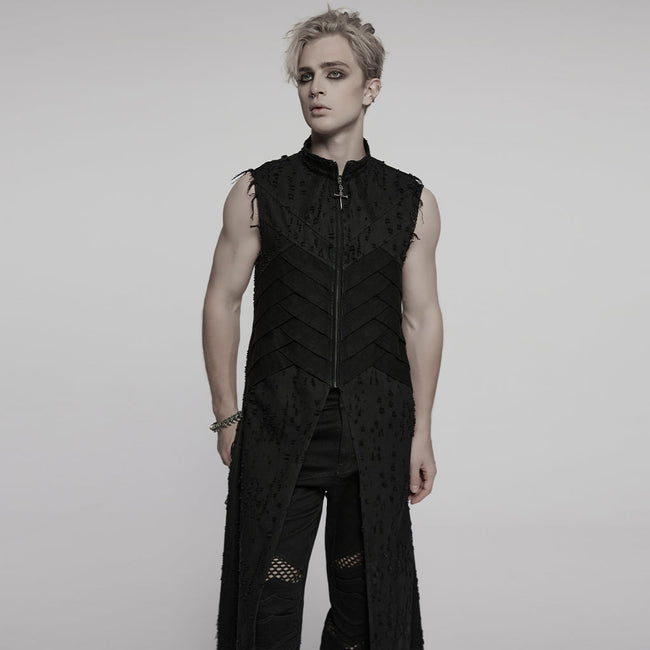 Punk structure long vest