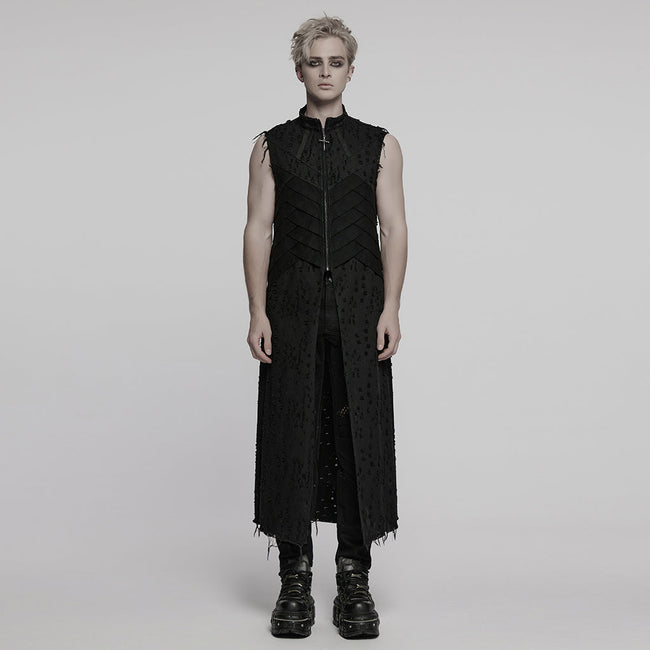 Punk structure long vest