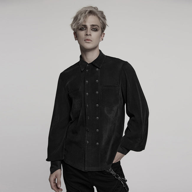 Goth striped flocking shirt