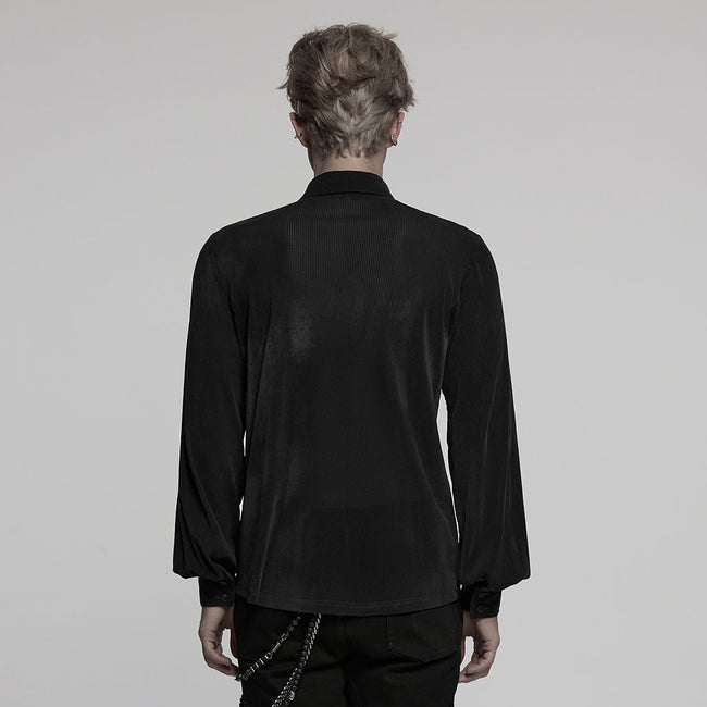 Goth striped flocking shirt