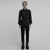 Goth striped flocking shirt