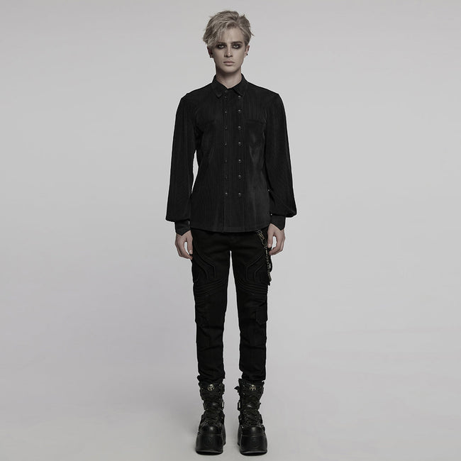 Goth striped flocking shirt