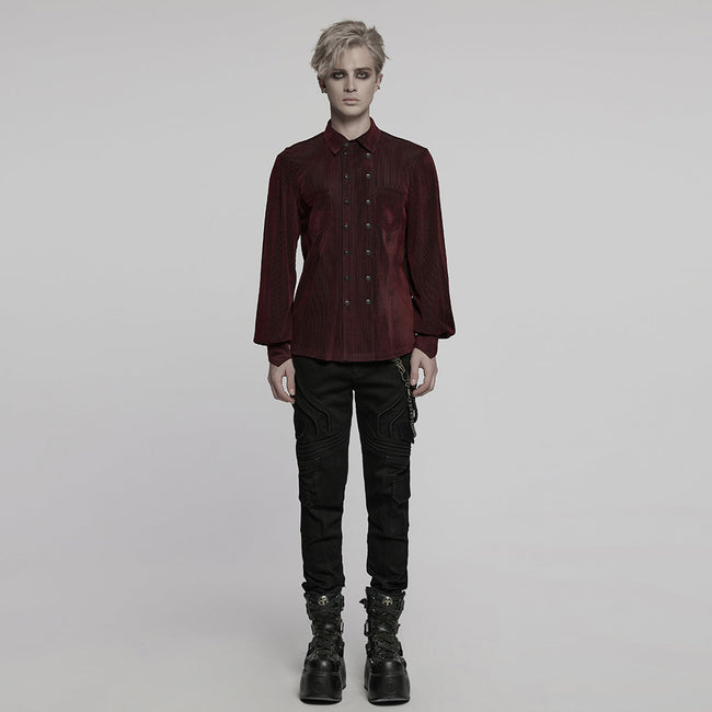 Goth striped flocking shirt