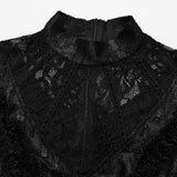 Punk Rave V-Shaped Hollows  Lace Goth Long Dress