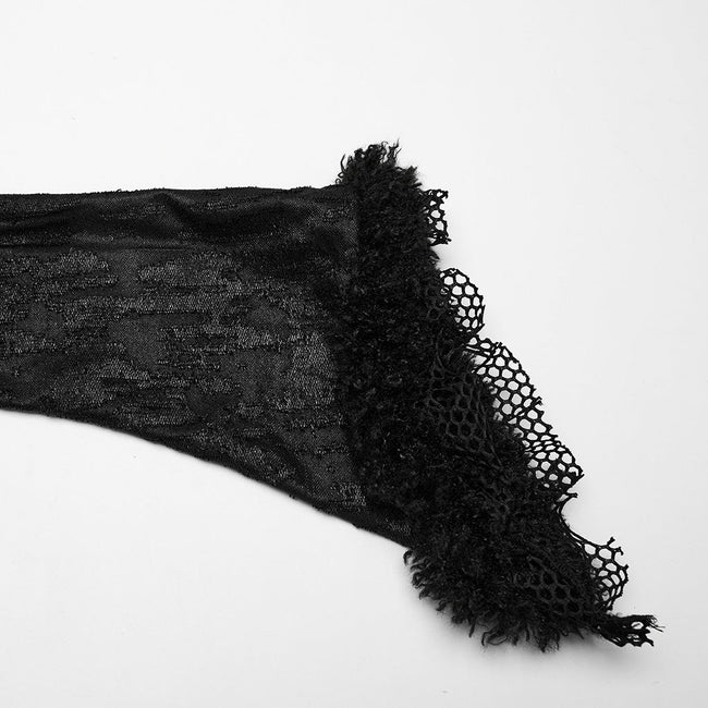 Punk Rave V-Shaped Hollows  Lace Goth Long Dress