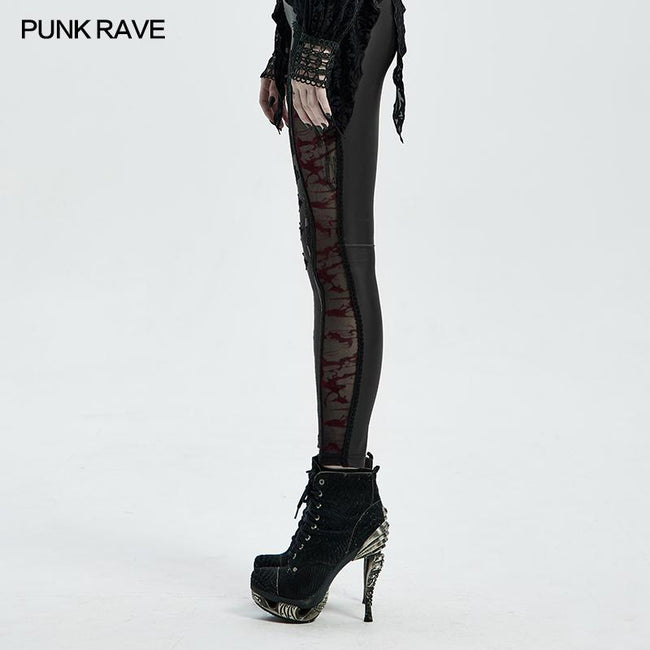 Gothic burning flower leggings